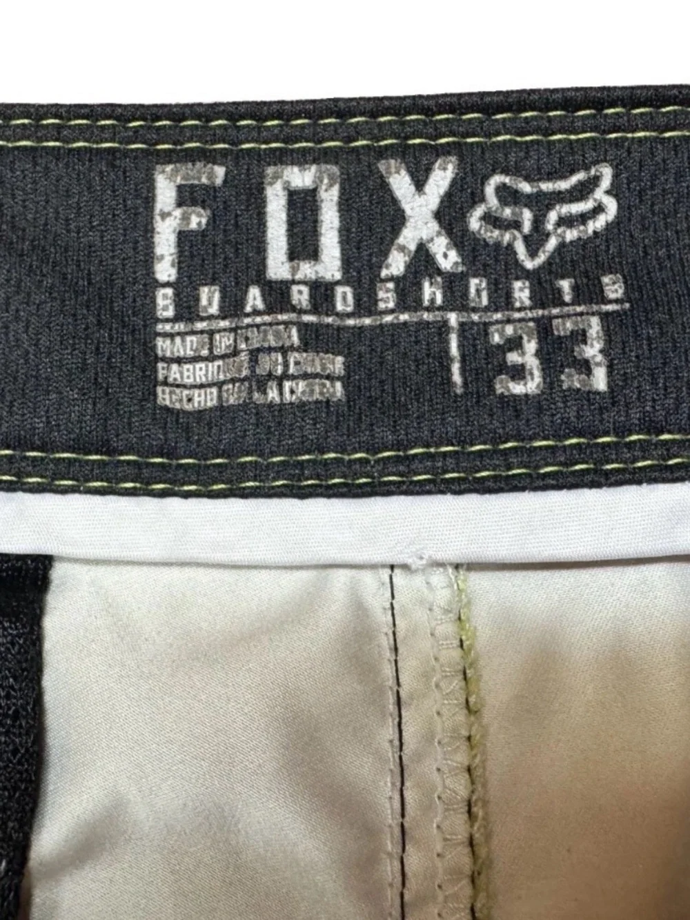 Fox Racing Men’s Neon Yellow and Dark Gray Boardshorts 33